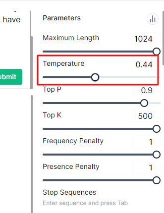 Temperature Setting in ChatGPT 3.5