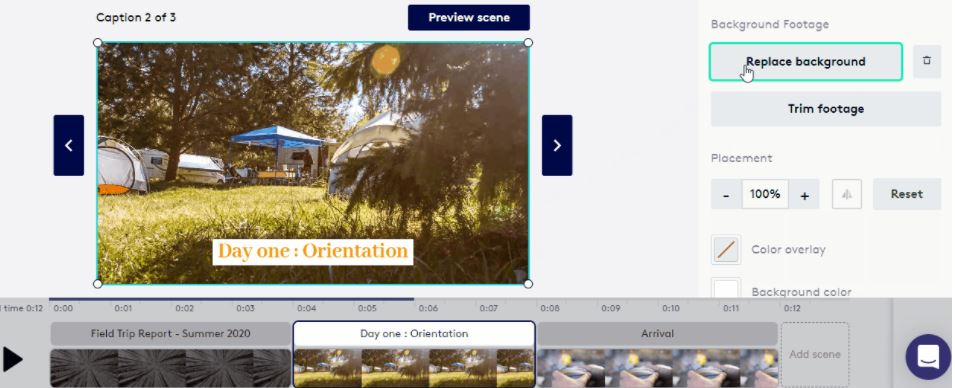 Biteable's video editor