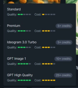 Koala Image generation options