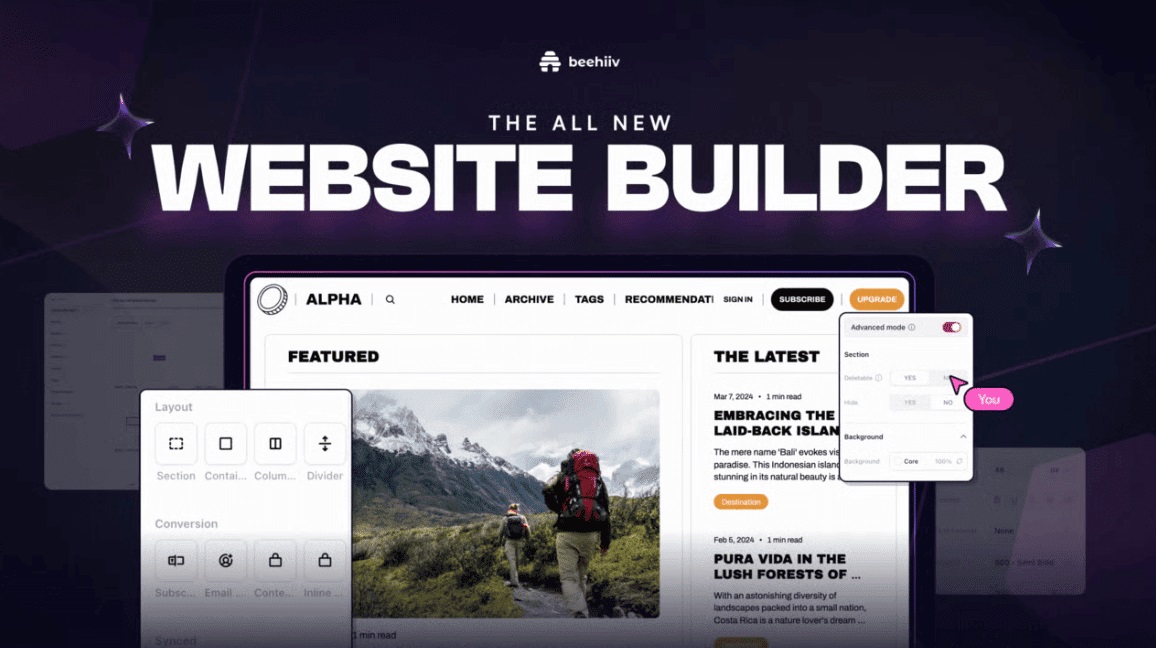 beehiv website builder
