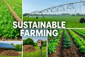 Collage of image related to sustainable farming