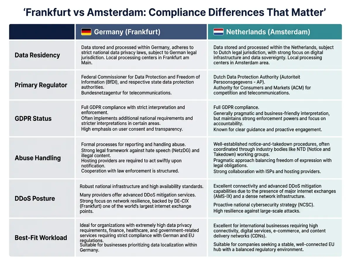 VPS With Data Centers in Both Frankfurt and Amsterdam: Provider List